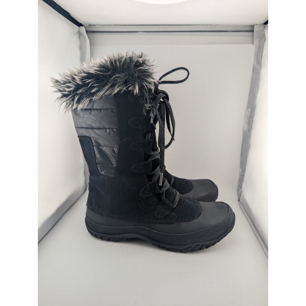 The North Face Women's Size 8 Black Suede Snow Boots Waterproof Faux Fur